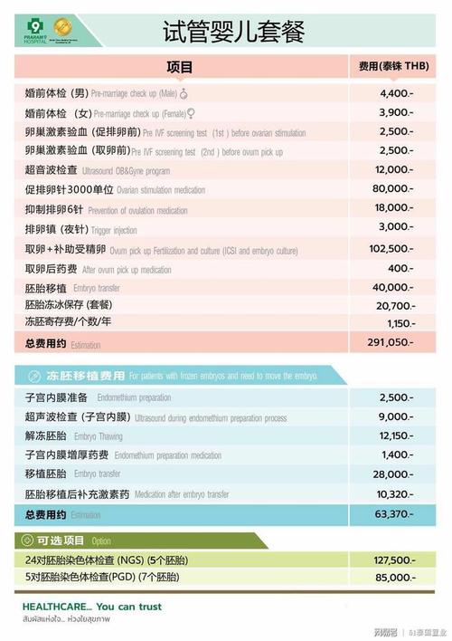 在泰国做婴儿试管要多少钱